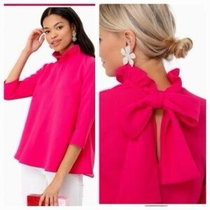 Pomander Place Pink Ruffle Blouse